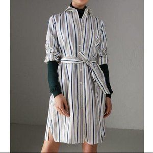 Burberry AYA Silk Button Down Shirt Dress NO BELT